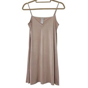 Hanro Bodydress Slip dress Size M Satiny Natural Chemise Light Weight Lounge